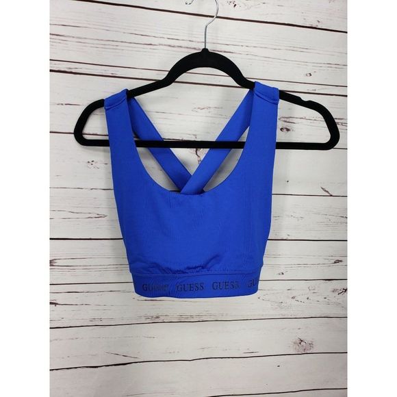 Guess Rubye Sherry Active Top Sports Bra in Macaw Blue Size S Small - Picture 8 of 8